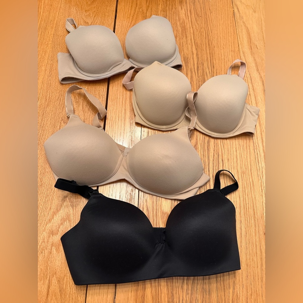 Soma Nursing T-Shirt Bras in Black and Nude 36D